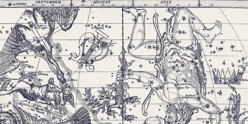 Burritt printed the months along the border: SEPTEMBER AUGUST JULY, in the plate's own lettering.
